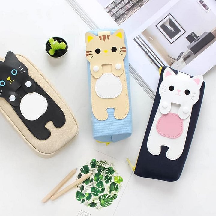 Kawaii Kitty Cat Canvas Pencil Case SP179621