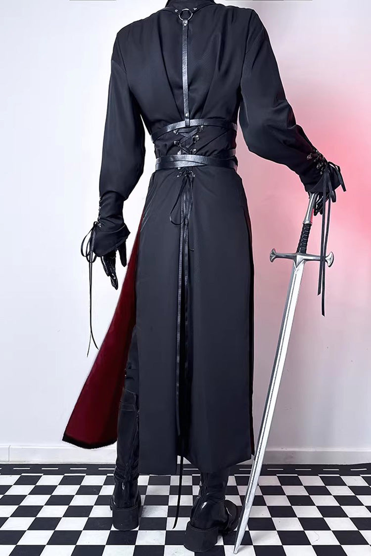 Night Sentinel Ouji Gothic Lolita Long Trench Coat - Noir