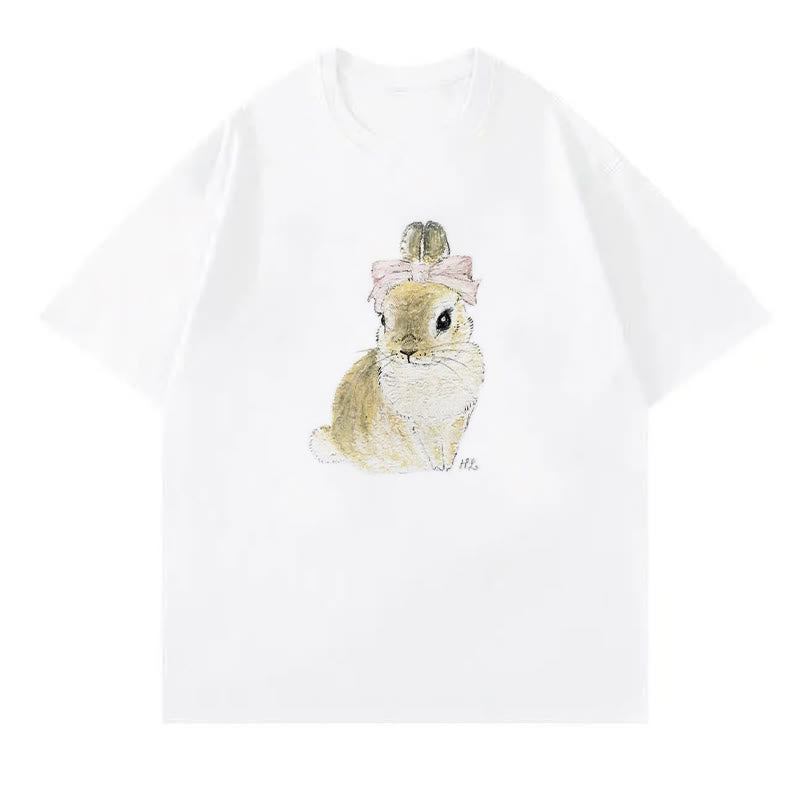 T-Shirt mit Cartoon-Buchstaben-Print in Grün und Chiffon mit weitem Bein