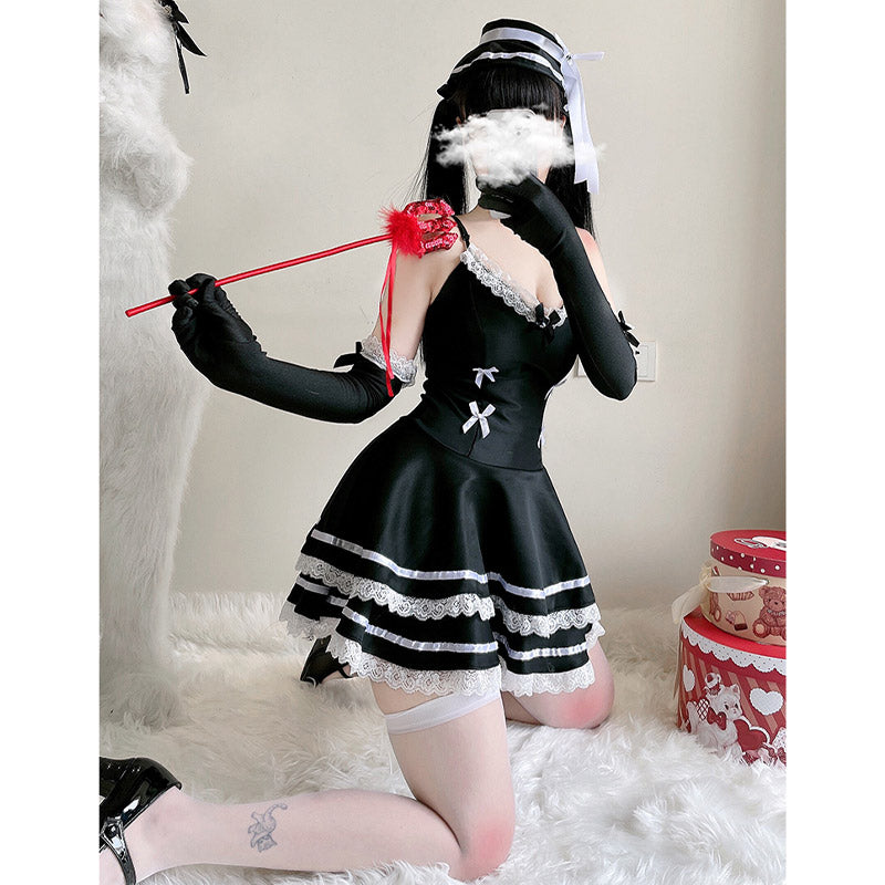 Y2K Gothic Lolita Kleid mit Schnürung und Schleife