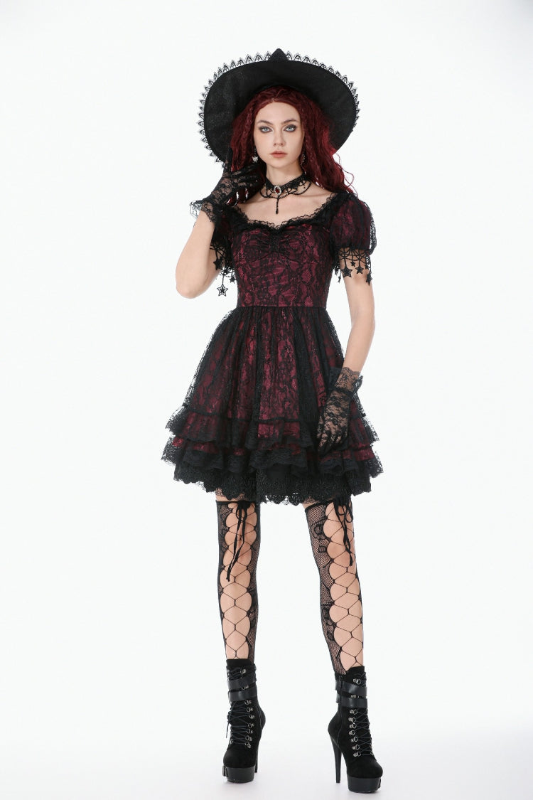 Star Square-Cut Lace Princess Graduation Dress