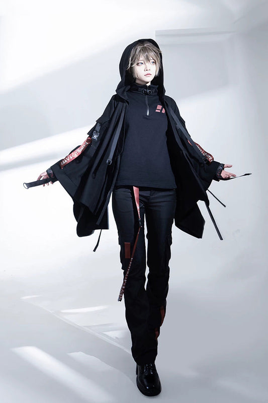 Stand Collar Long-Sleeve Gothic Prince Ouji Pants Set