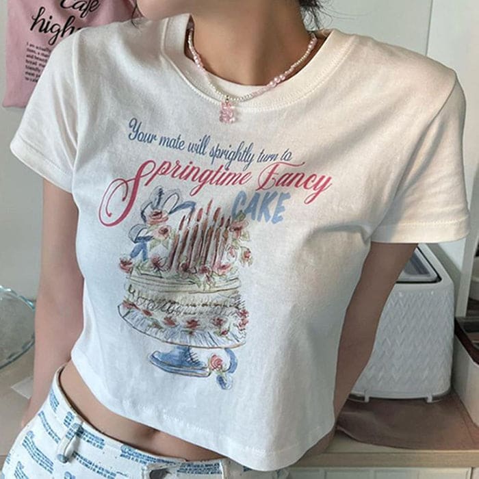 Cake Painting Crop Top - Tops