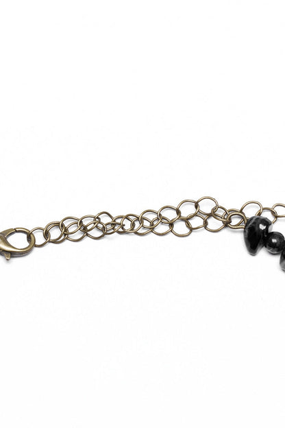 Beaded Butterfly Black Asymmetric Punk Necklace Women's