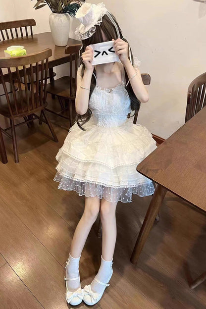 Multi-Layered Bow Lace Sweet Lolita Dress