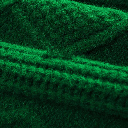 Sweater Set Green Cardigan Cable Denim Pants Lapel Shirt