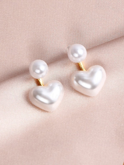 Minimalist Elegant Heart-Shaped Pearl – Romantic Drop Earrings