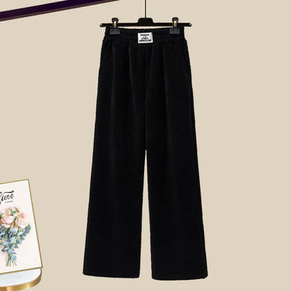 Sqaure Pants Plush Sweater Collar Casual Elegant Knit