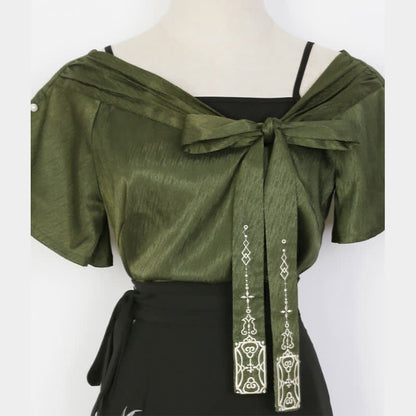 Skirt T-Shirt Salix Top Embroidery Vintage Cami Leaves