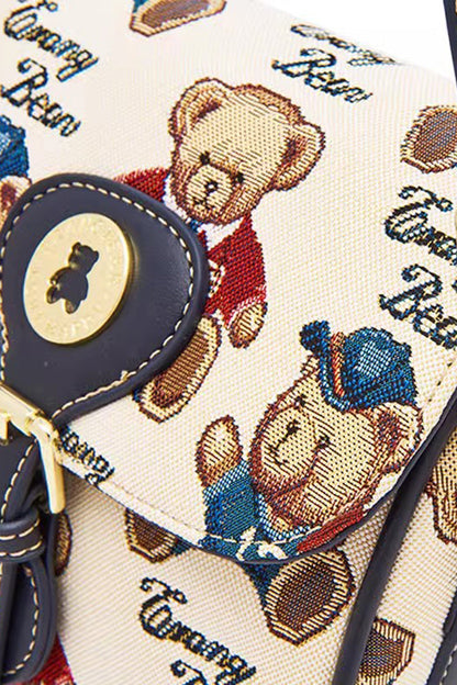 Cartoon Bear Print Sweet Lolita Crossbody Bag in Three Shades