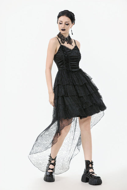 Fishtail Lace Gothic Slip Dress for Graduation