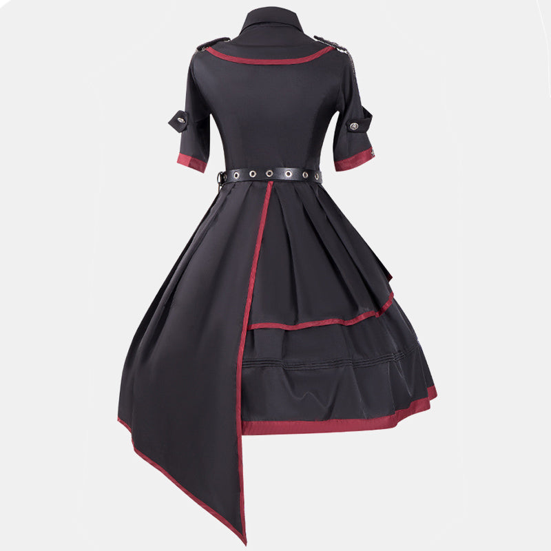 Y2K Gothic Lolita Einteiliges Kleid Militäruniform