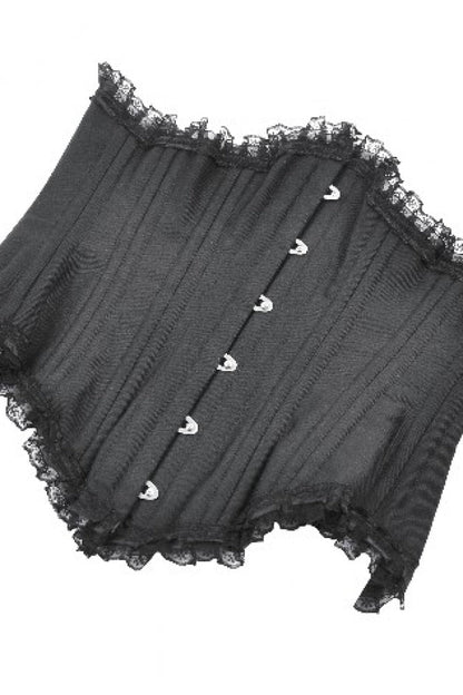 Underbust Corset with Lace-Up and Asymmetric Hem - NoirEdge