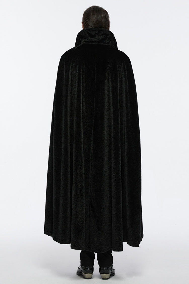 Gothic Bat-Embellished Coat with Strap Details