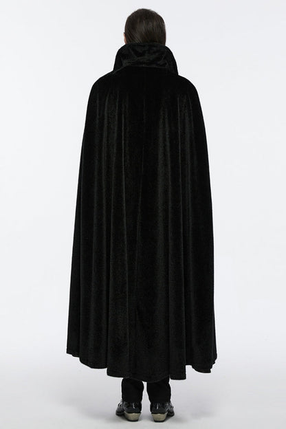 Gothic Bat-Embellished Coat with Strap Details