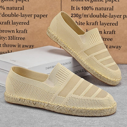 Men's Beige Vacation Espadrilles with Woven Design –