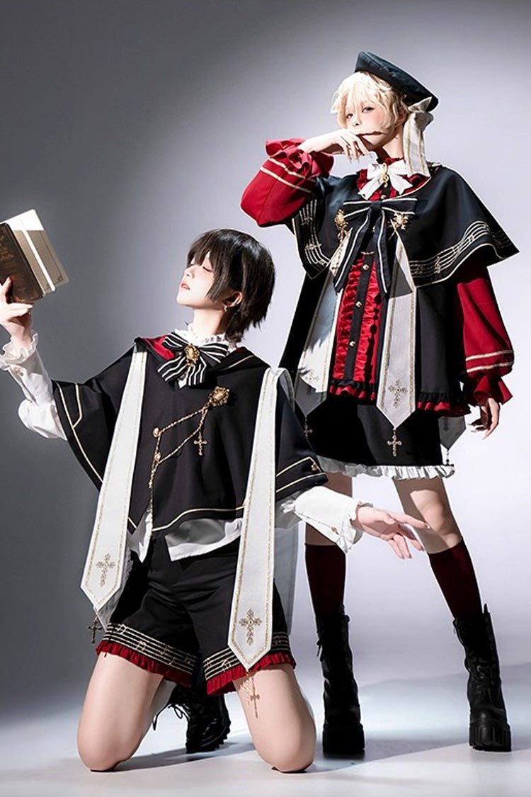 Church Choir Ouji Prince Lolita Set, Gothic Elegance - Noir