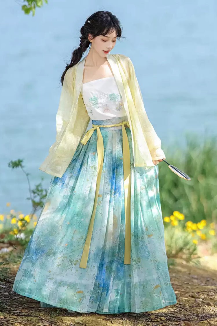 Long-Sleeved High-Waist Embroidered Hanfu Outfit Set