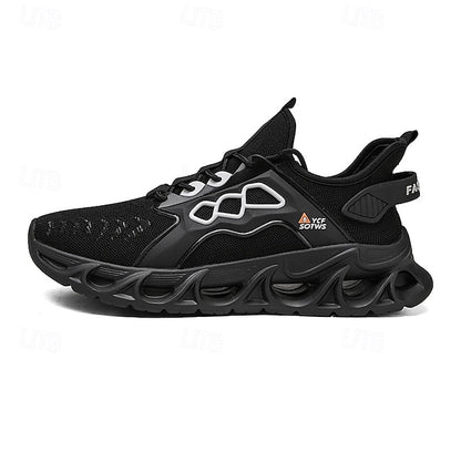 Men's Yellow Performance Sneakers with Flame Design,