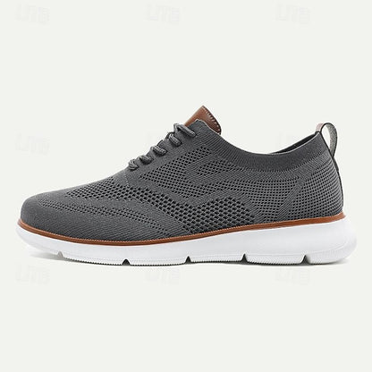 Men's Breathable Knit Sneakers - Lightweight Casual Walking