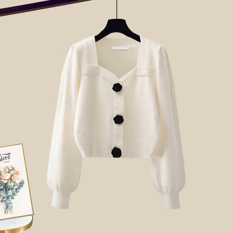 Sqaure Pants Plush Sweater Collar Casual Elegant Knit