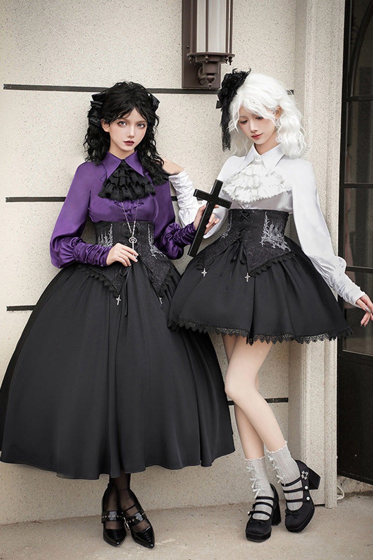 Embroidery Lace-Up Sleeveless Gothic Support Dress