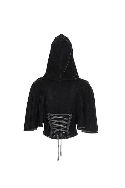 Hooded Gothic Cloak with Lace Details
