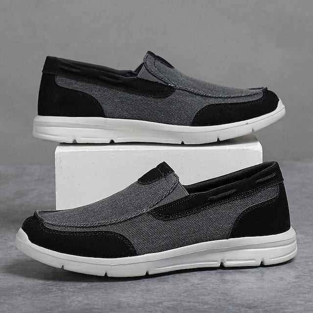 Men's Beige Canvas Slip-On Loafers – Lightweight