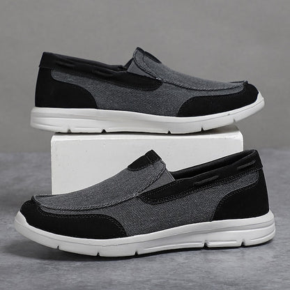 Men's Beige Canvas Slip-On Loafers – Lightweight