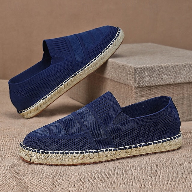 Men's Beige Vacation Espadrilles with Woven Design –