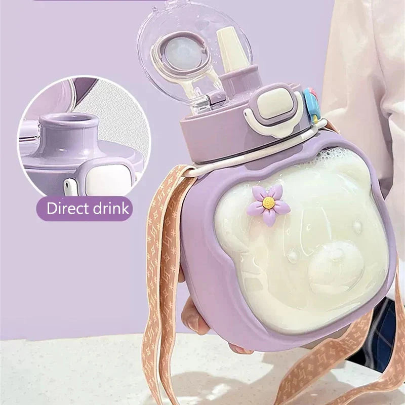 Cloud Bear Cute Plastic Water Bottle