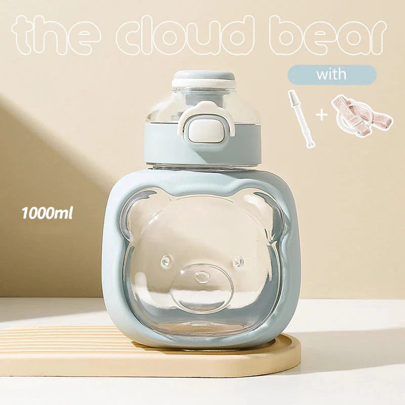 Cloud Bear Cute Plastic Water Bottle