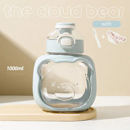 Cloud Bear Cute Plastic Water Bottle