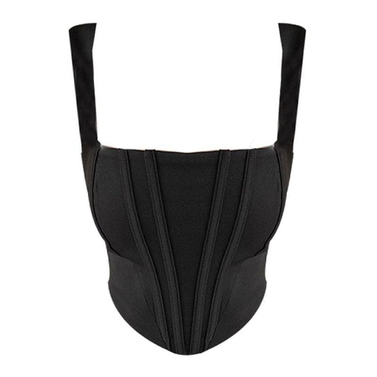 Coquette Simply Corset Top - S / Black - Tops