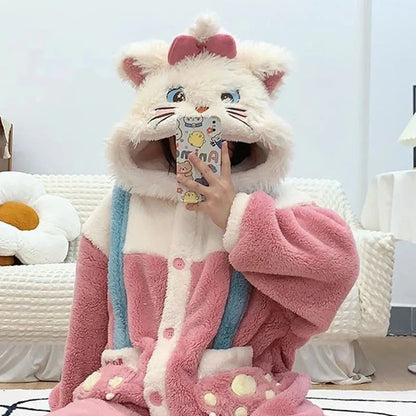 Cozy Winter Fluffy Cosplay Snuddie House Robe