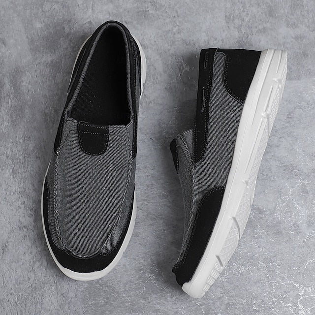 Men's Beige Canvas Slip-On Loafers – Lightweight