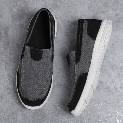 Men's Beige Canvas Slip-On Loafers – Lightweight