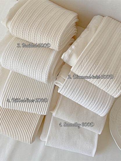 Collants blancs doux et doux Lolita