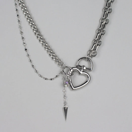 Collier chaîne coeur Y2K SP19537