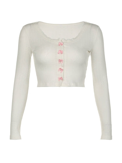 Haut décontracté en dentelle avec nœud