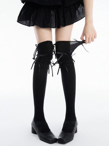 cutiekill-ballet-core-bow-patchwork-stockings