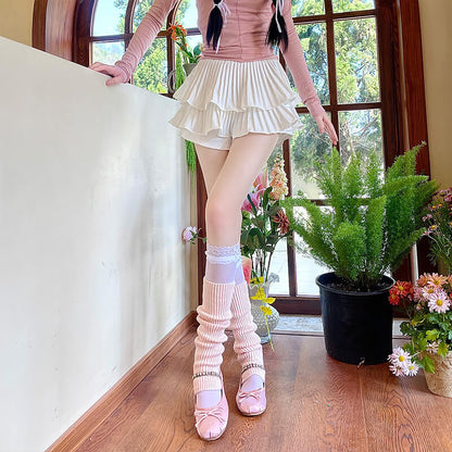 Jambières longues en tricot doux