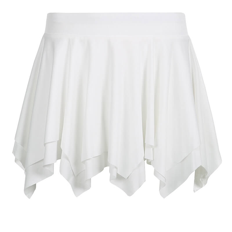 White Irregular Mini Skirt