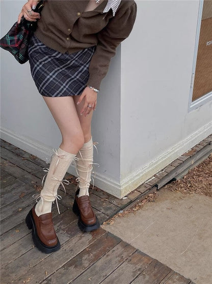 Bas de ballet avec nœud en ruban