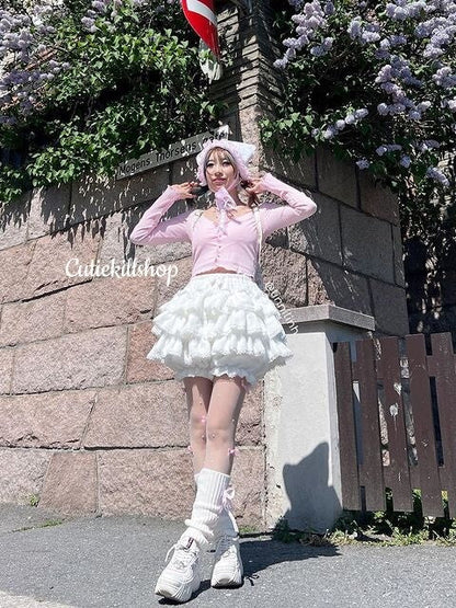 Sweet Pink Bow Crop Top