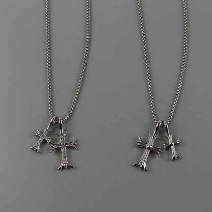 Double Cross Necklace