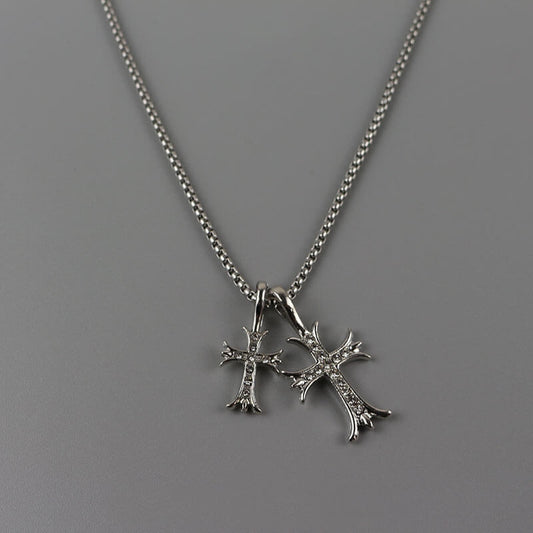 Double Cross Necklace