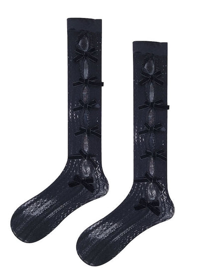 Strümpfe aus Spitze mit Schleife