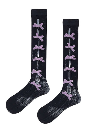 Strümpfe aus Spitze mit Schleife