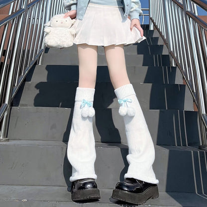 Jambières moelleuses à pompon